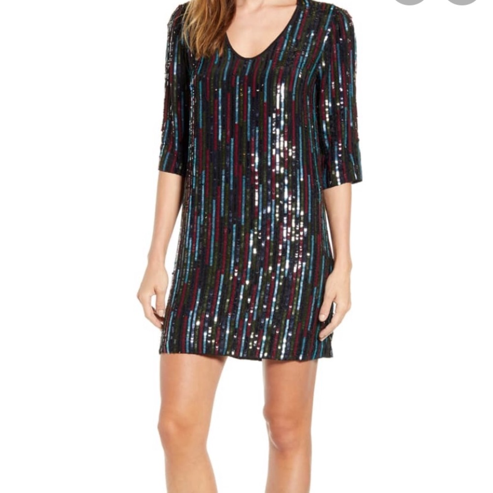 Sequined Short Shift Dress